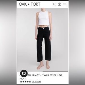 OAK + FORT Twill Wide Leg Pants - Cropped